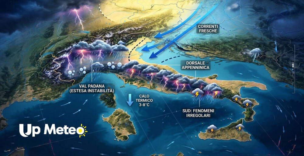 Entro la giornata di martedì 28 aprile assisteremo a un vero e proprio ribaltone meteo su tutti i fronti.