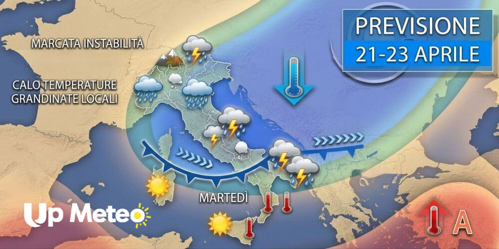 Nuovo fronte temporalesco con fenomeni intensi e grandine