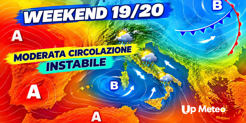 Meteo weekend 19/20: piogge e temporali, ma temperature miti