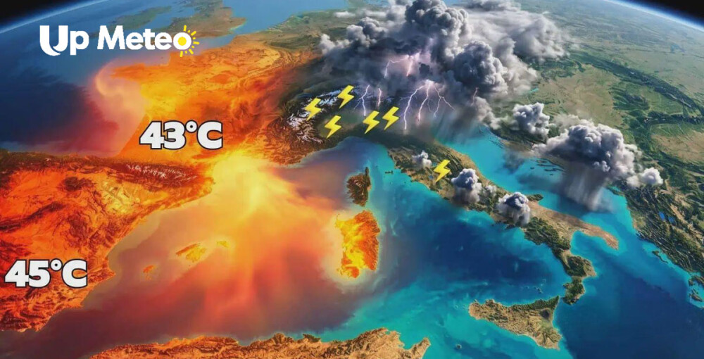 Sabato cambia il tempo al Nord con temporali anche forti e rischio grandine, mentre il Centro Sud resta in prevalenza soleggiato. Da lunedì il caldo africano tornerà a farsi sentire su gran parte dell'Italia.