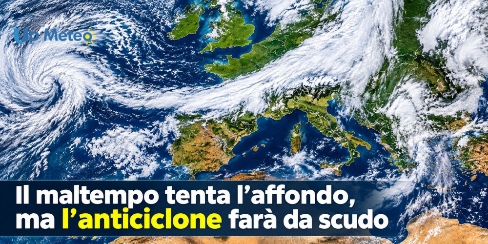 Una perturbazione dalla Scandinavia minaccia l'Europa, ma sull'Italia l'Alta Pressione limiterà il maltempo, con qualche temporale al Centro Sud e temperature minime basse al Nord.