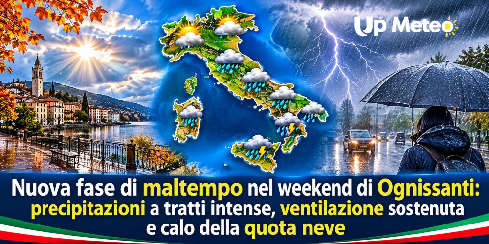 Intensa perturbazione in arrivo nel weekend: un vortice mediterraneo porterà piogge abbondanti soprattutto al Sud.