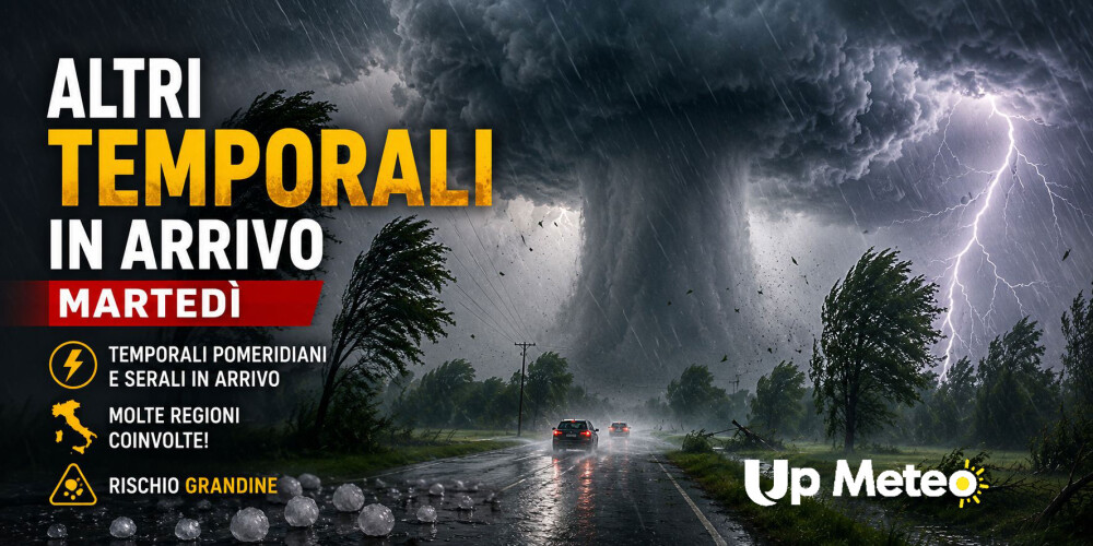Altri temporali pomeridiani e serali in arrivo martedì, molte regioni coinvolte! Rischio grandine.