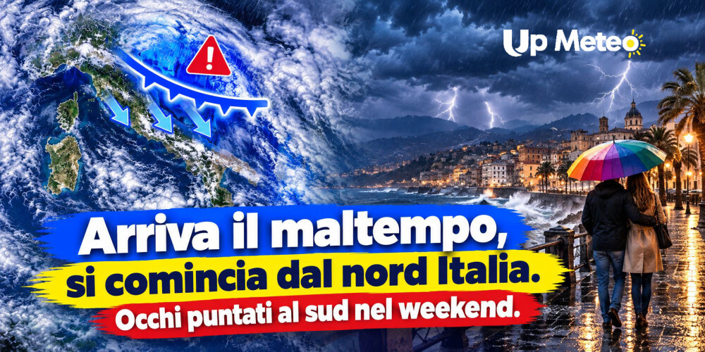 Arriva il maltempo, si comincia dal nord Italia. Occhi puntati al sud nel weekend.