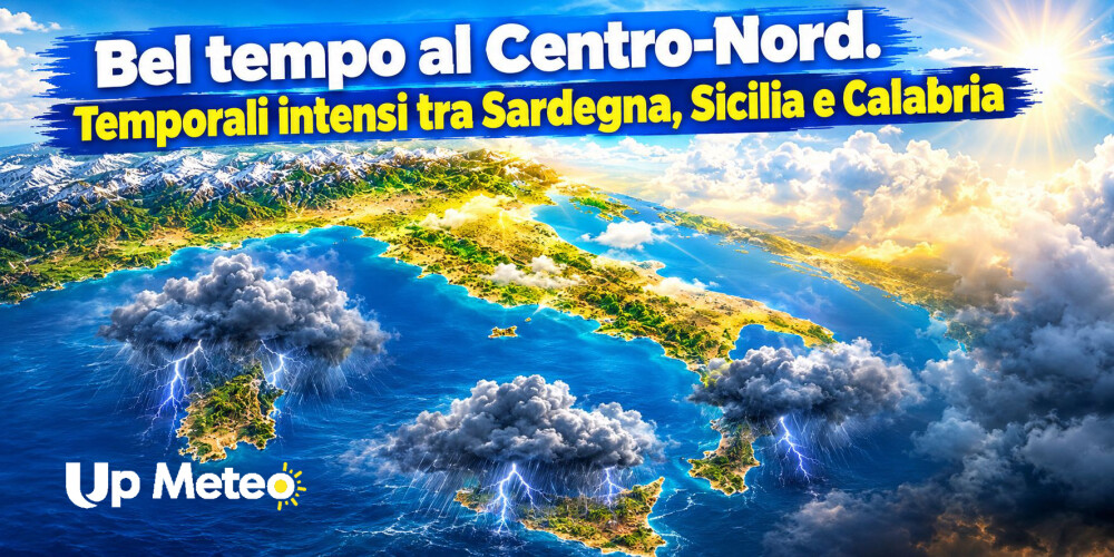 Il weekend si conclude con un’Italia divisa tra condizioni più soleggiate e miti al Centro-Nord e una maggiore instabilità al Sud, dove Sardegna, Sicilia e Calabria potranno ancora fare i conti con rovesci e temporali.