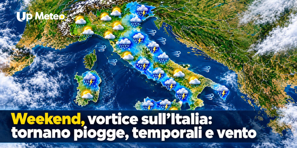 Un ciclone extratropicale porterà aria instabile sull’Italia tra venerdì e sabato, con nuove piogge e temporali. In seguito è atteso un graduale ritorno dell’alta pressione.