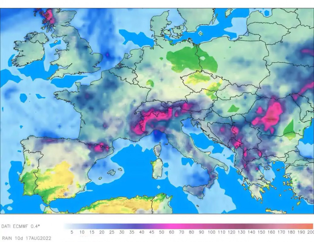 Siccita, verso lo stop. Piogge per due settimane in Italia.