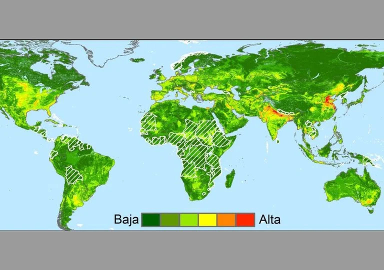 Questa mappa mostra, in rosso, le aree soggette in maggior misura a subsidenza potenziale. (IGME)