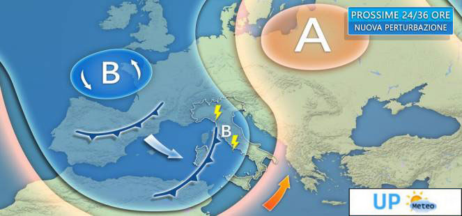 Maltempo al Centronord con piogge anche intense