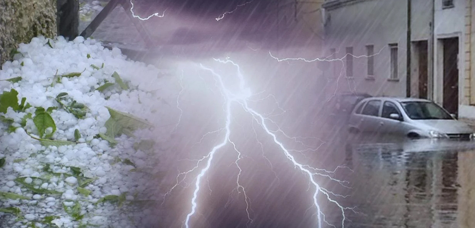 Intensa perturbazione in azione sull'Italia settentrionale con piogge, temporali e locali grandinate.