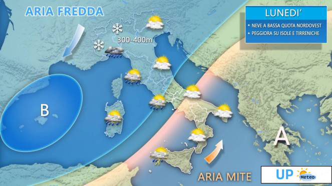 Neve a bassa quota al Nord