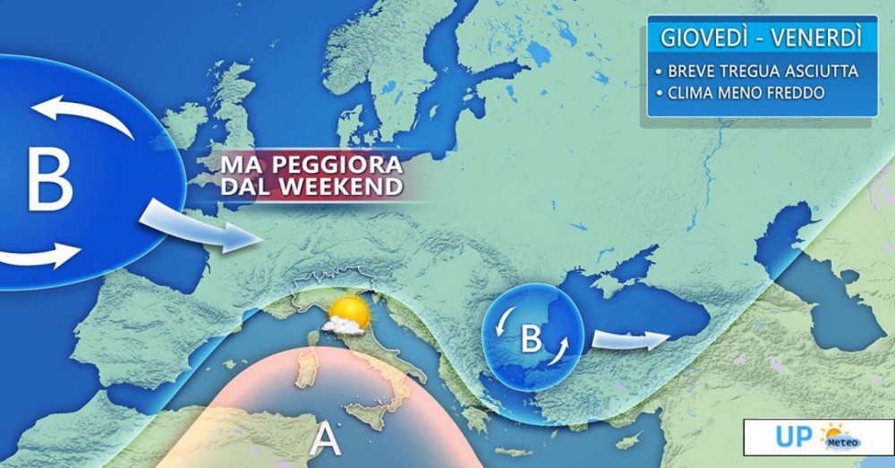 Tregua tra giovedi e venerdi breve parentesi di bel tempo