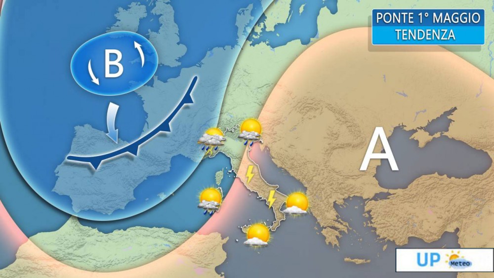 Ponte 1 Maggio: possibili temporali su alcune zone