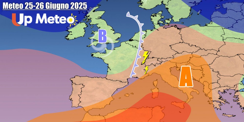 Rinforzo dell’Anticiclone subtropicale, ma nella giornata di Giovedì qualche temporale al Nord Italia