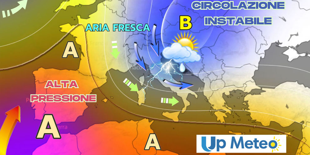 Venerdì e weekend con nuovi forti temporali per un fronte freddo dal Mare del Nord