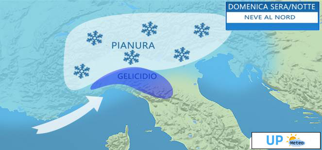 Tra domenica sera e lunedi sara NEVE su parte del Nord Italia