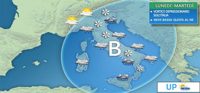 Peggioramento tra lunedi e martedi