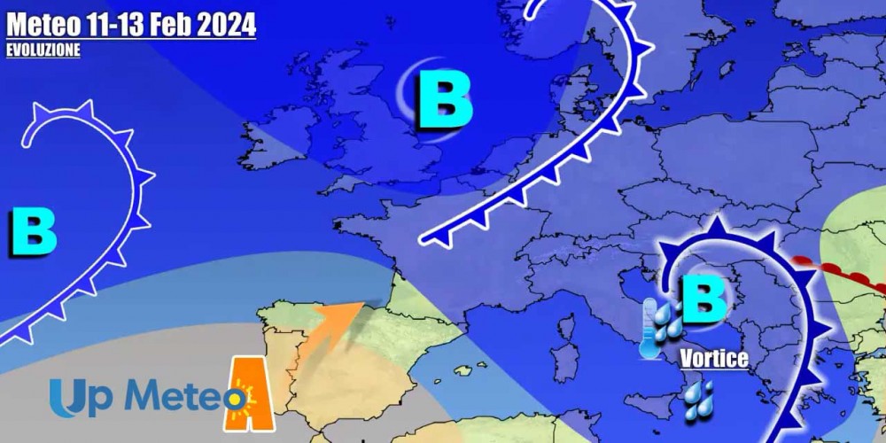 Vortice ciclonico sull'Italia portera maltempo, dopo un prolungato periodo dominato da caldo anomalo e clima secco