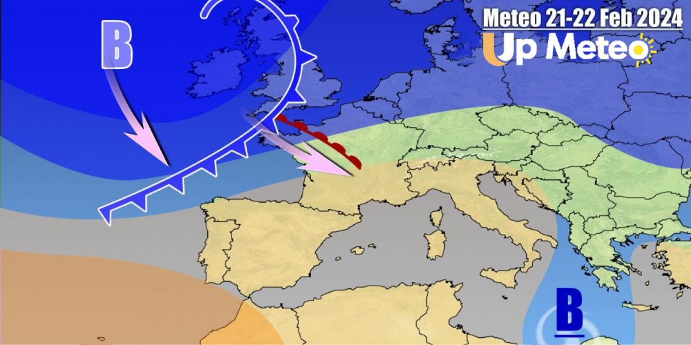 Nella seconda parte della settimana una vasta depressione atlantica dettera legge anche sull'Italia.