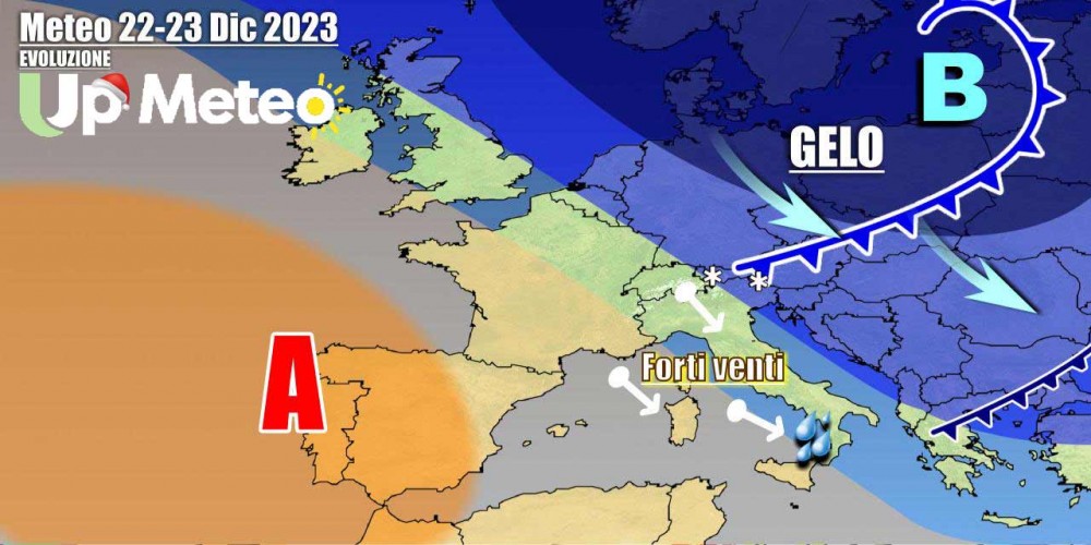 Temporaneo cedimento della pressione con venti forti e qualche pioggia, per Natale altro anticiclone