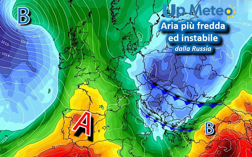 Possibile ingresso di aria fredda dal Nord Europa nel giorno di Pasquetta