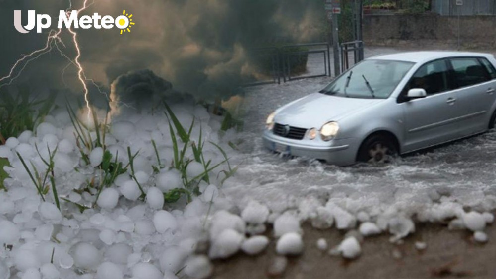 Violenti temporali con nubifragi, grandine grossa e vento, tanti danni e disagi