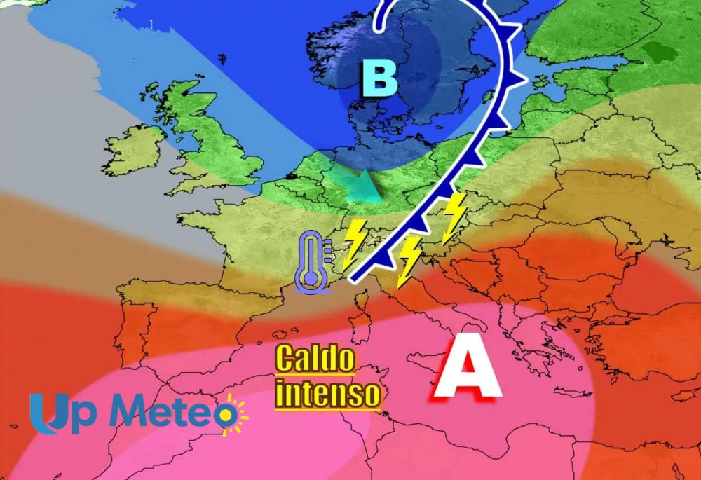 Avvio settimana rovente, poi in arrivo sfuriata di temporali anche forti con temperature in discesa al Centro-Nord