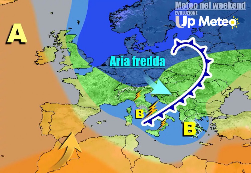 Weekend: piu freddo e con tanti temporali